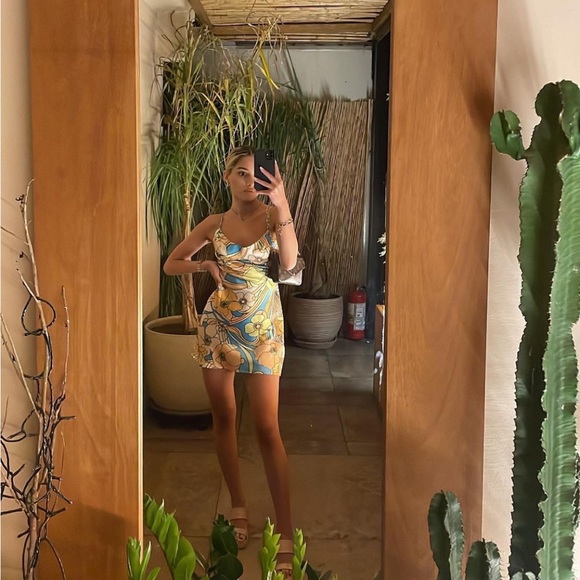 ZARA satin effect print dress - Picture 6 of 6